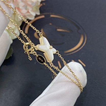 [⭐Hyrra Jewelry]JEUX BRACELET WHITE MOP GOLD 1 DIAMOND