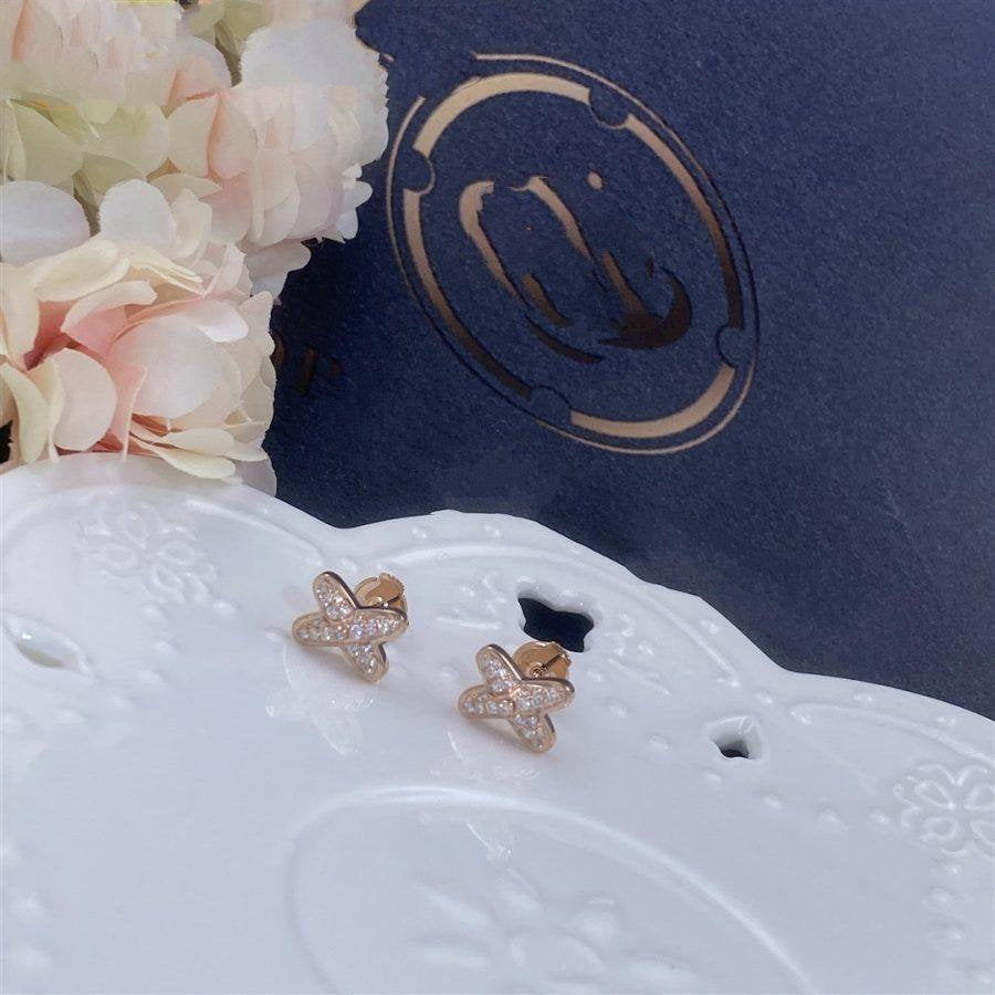 [⭐Hyrra Jewelry]JEUX DE PINK GOLD DIAMOND EARRINGS