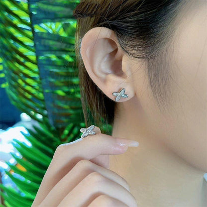 [⭐Hyrra Jewelry]JEUX DE SILVER DIAMOND EARRINGS