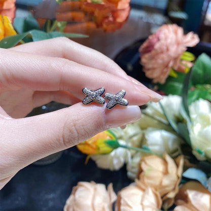 [⭐Hyrra Jewelry]JEUX DE SILVER DIAMOND EARRINGS