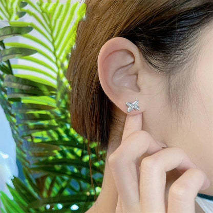 [⭐Hyrra Jewelry]JEUX DE SILVER DIAMOND EARRINGS