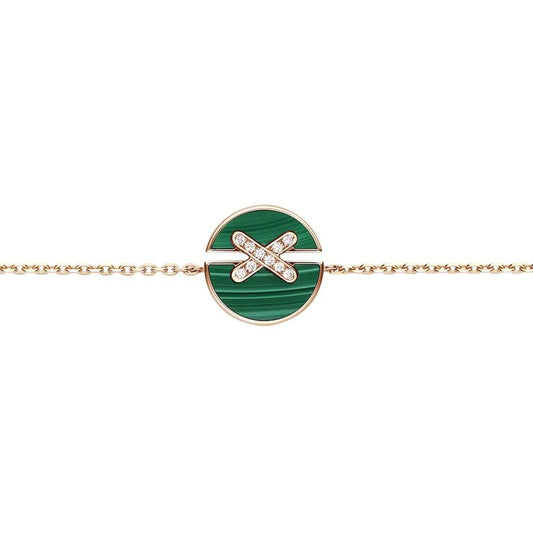 [⭐Hyrra Jewelry]JEUX DE BRACELET MALACHITE PINK GOLD DIAMONDS