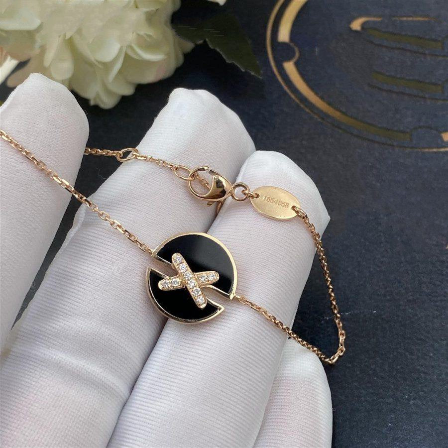 [⭐Hyrra Jewelry]JEUX DE BRACELET ONYX PINK GOLD DIAMOND