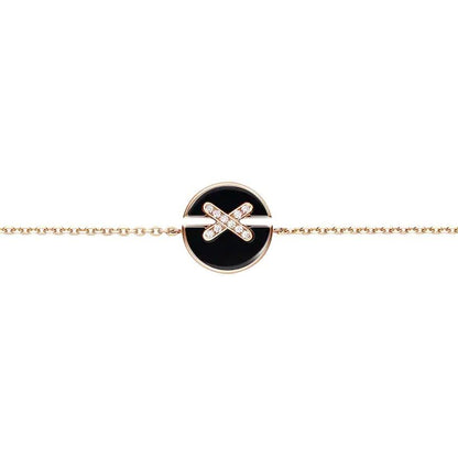 [⭐Hyrra Jewelry]JEUX DE BRACELET ONYX PINK GOLD DIAMOND