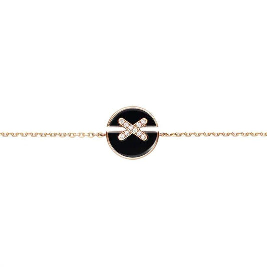 [⭐Hyrra Jewelry]JEUX DE BRACELET ONYX PINK GOLD DIAMOND