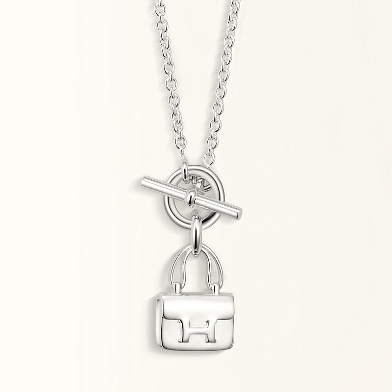 [⭐Hyrra Jewelry]POP H PEDANT SILVER NECKLACE