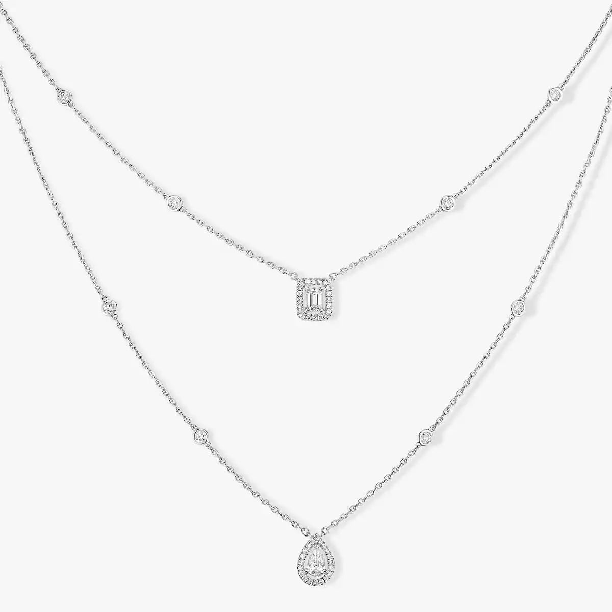 [⭐Hyrra Jewelry]Diamond Necklace My Twin 2 Rows