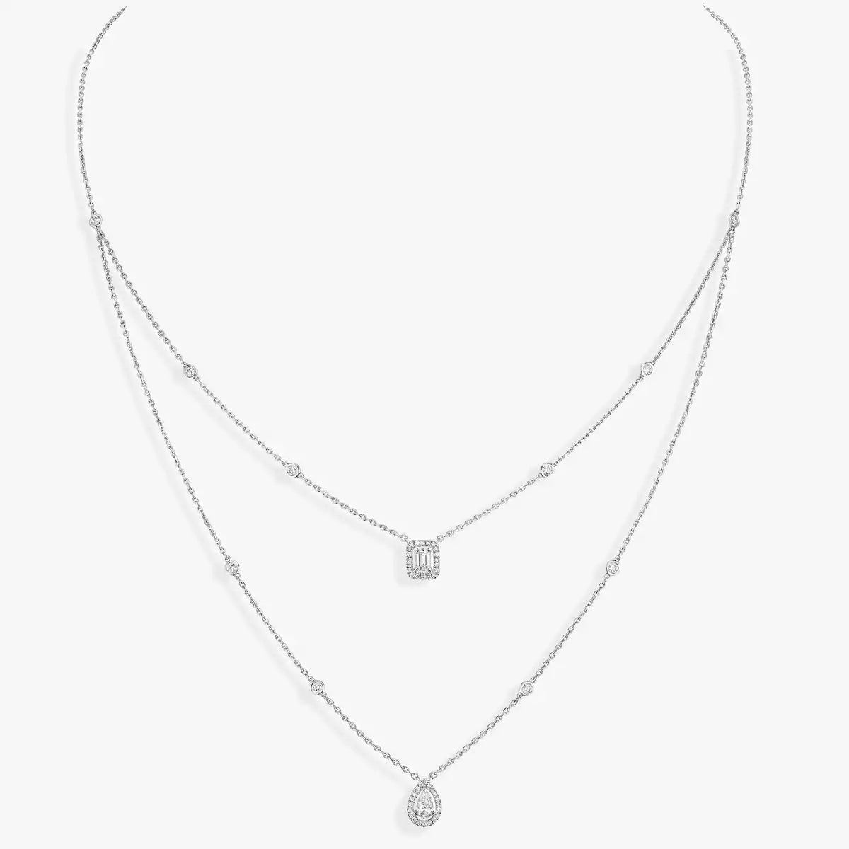 [⭐Hyrra Jewelry]Diamond Necklace My Twin 2 Rows