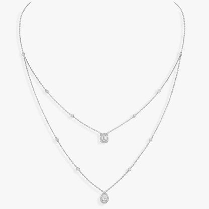 [⭐Hyrra Jewelry]Diamond Necklace My Twin 2 Rows