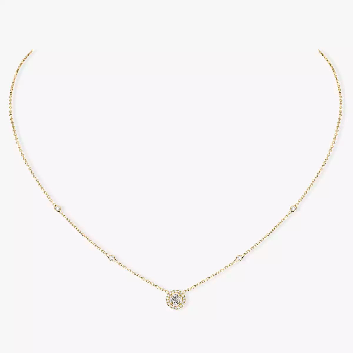 [⭐Hyrra Jewelry]Diamond Necklace 0,20ct Brilliant Shape Joy