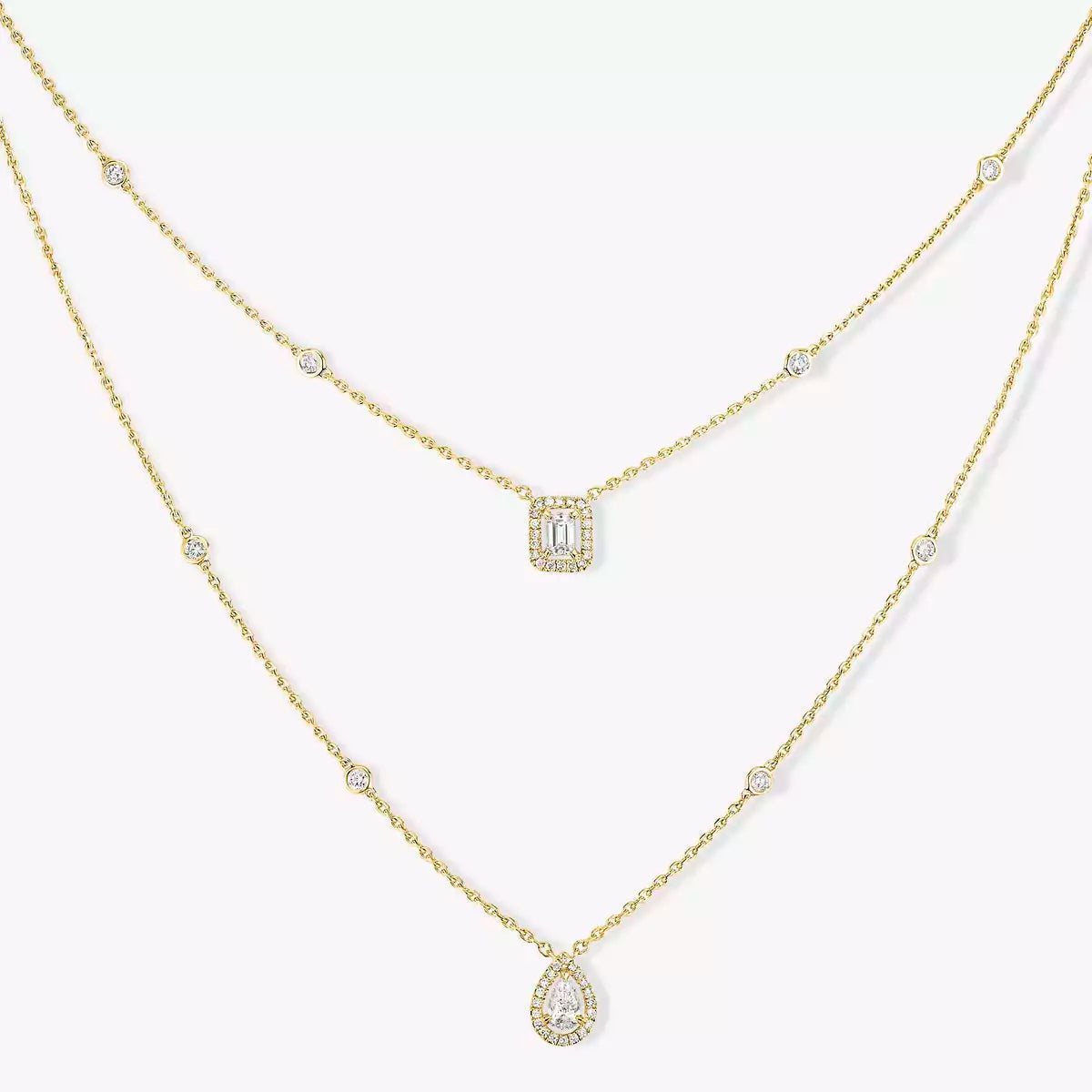 [⭐Hyrra Jewelry]Diamond Necklace My Twin 2 Rows