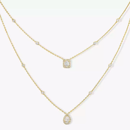 [⭐Hyrra Jewelry]Diamond Necklace My Twin 2 Rows