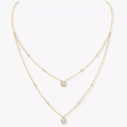 [⭐Hyrra Jewelry]Diamond Necklace My Twin 2 Rows