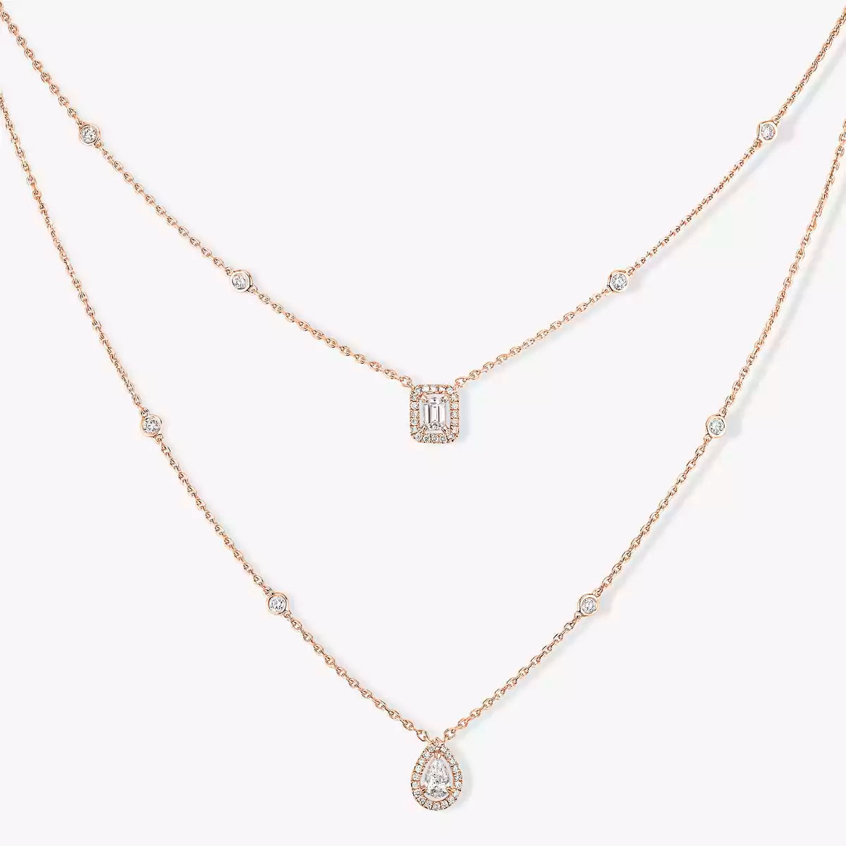 [⭐Hyrra Jewelry]Diamond Necklace My Twin 2 Rows