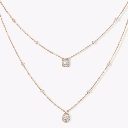[⭐Hyrra Jewelry]Diamond Necklace My Twin 2 Rows
