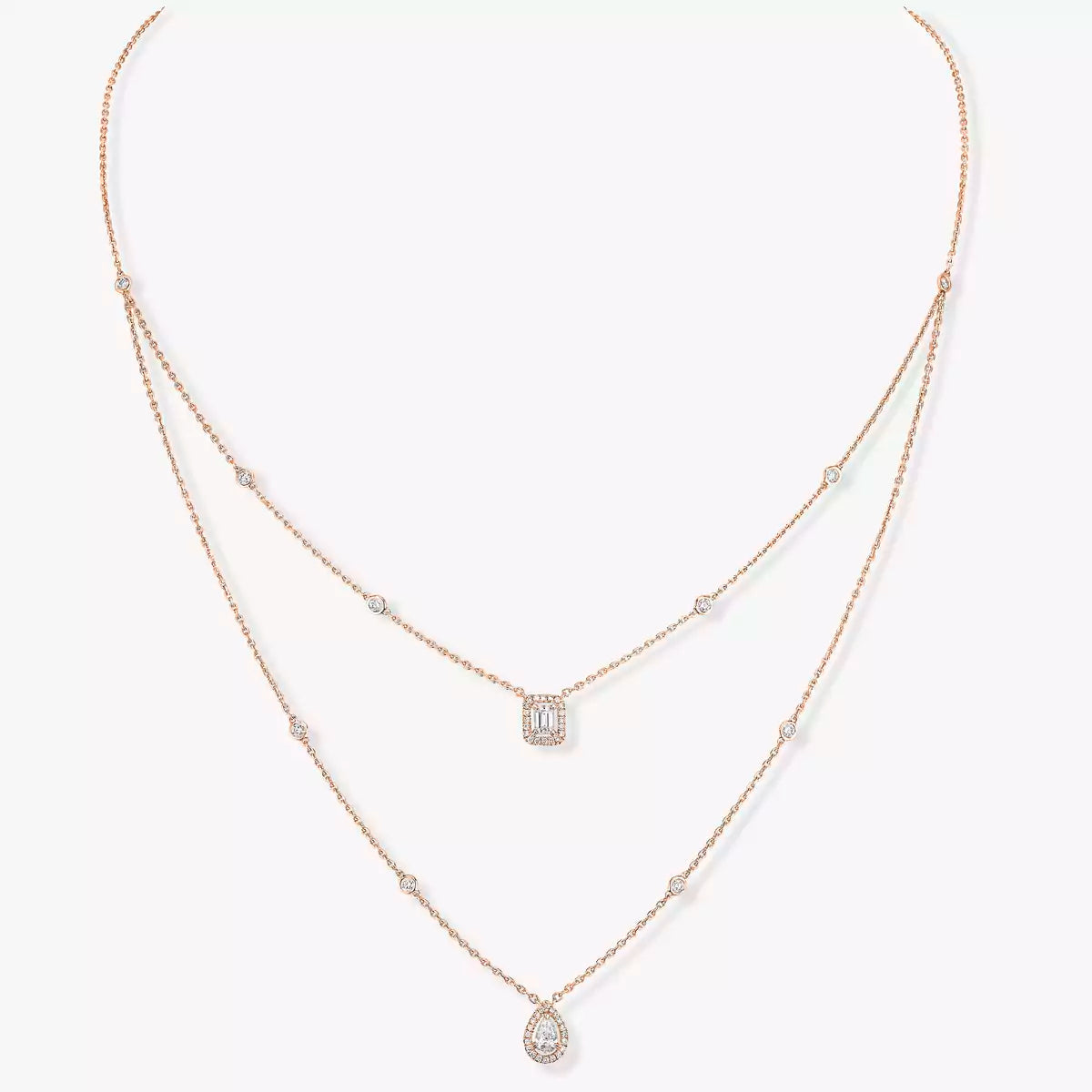 [⭐Hyrra Jewelry]Diamond Necklace My Twin 2 Rows
