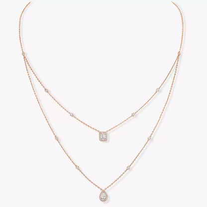 [⭐Hyrra Jewelry]Diamond Necklace My Twin 2 Rows