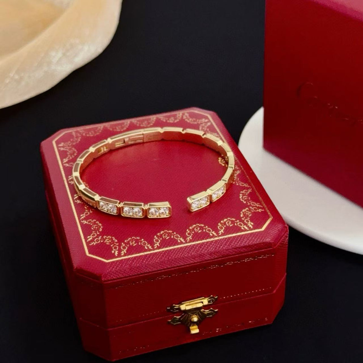[⭐Hyrra Jewelry jewelrys]LOVE DIAMOND OPEN  BRACELET