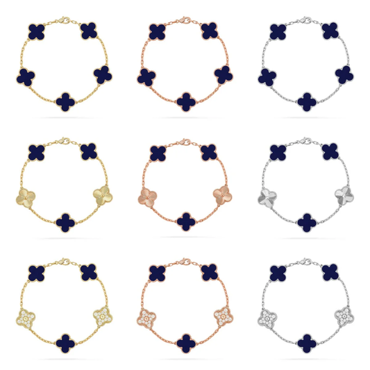 [⭐Hyrra Jewelry]CLOVER 5 MOTIF LAPIS LAZULI BRACELET COLLECTION