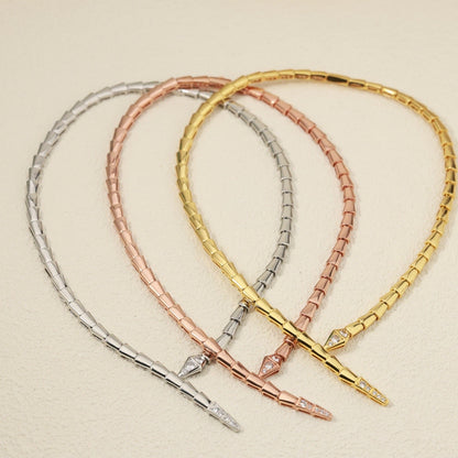 [⭐Hyrra Jewelry]NEW！SERPENT DIAMOND AT BOTH ENDS NECKLACE