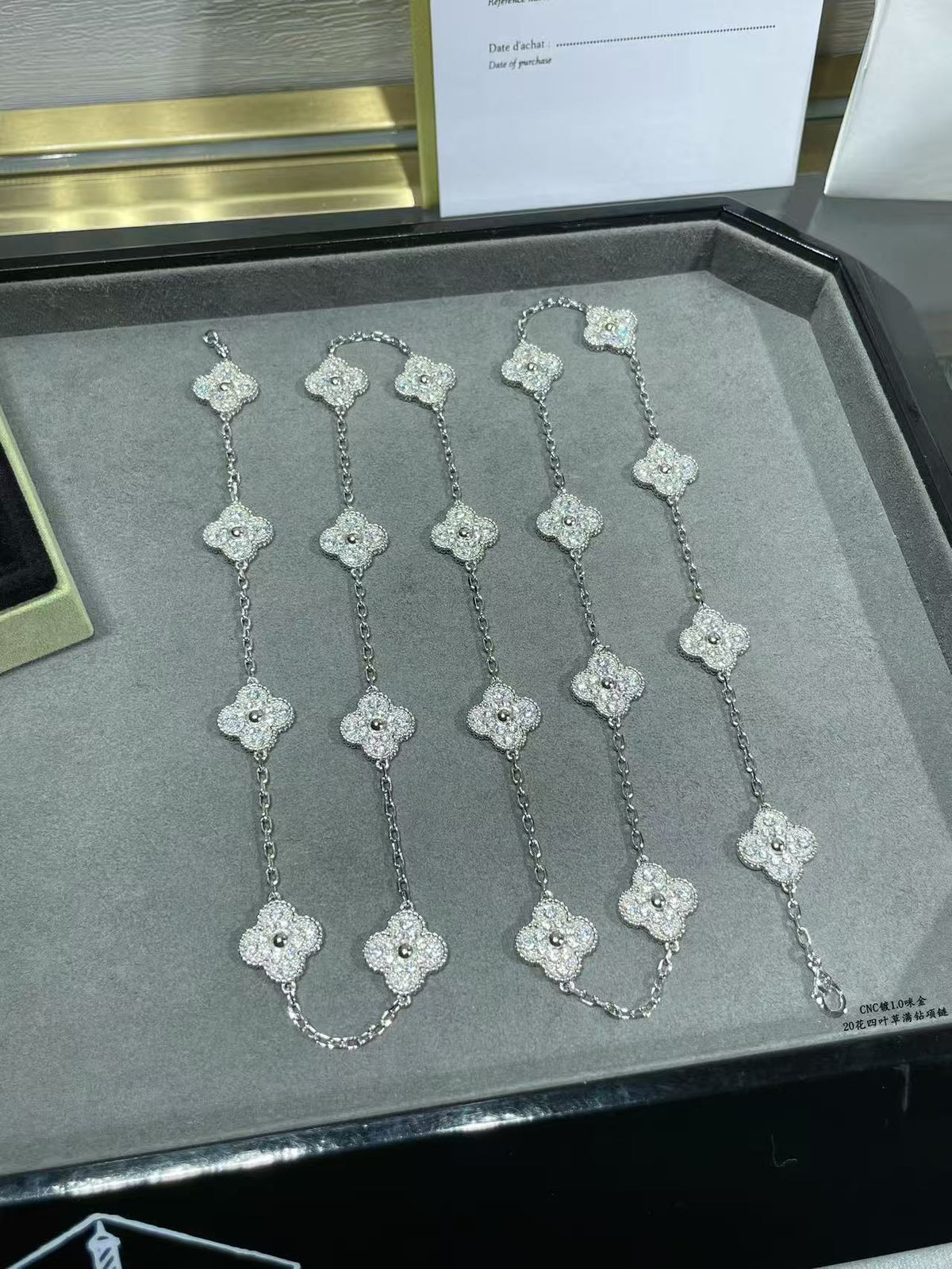 [⭐Hyrra Jewelry]CLOVER 20 MOTIFS FULL-DIAMOND NECKLACE