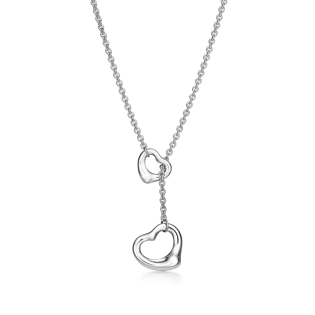 [Hyrra Jewelry]OPEN HEART LARIAT NECKLACE SILVER