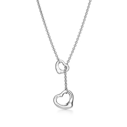 [Hyrra Jewelry]OPEN HEART LARIAT NECKLACE SILVER