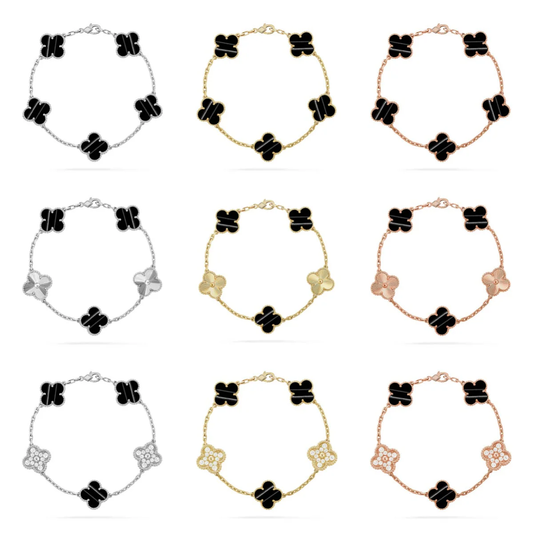 [⭐Hyrra Jewelry] CLOVER 5 MOTIF PULSAR STONE BRACELET COLLECTION