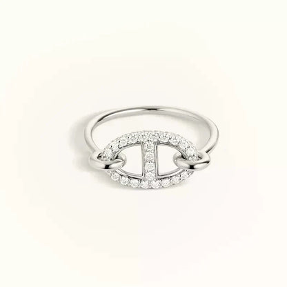 [⭐Hyrra Jewelry]RONDE SMALL SILVER DIAMOND RING