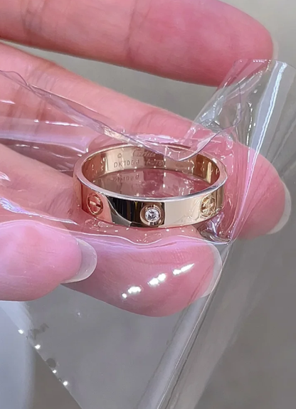 [⭐Hyrra Jewelry]LOVE RING 4MM 1 DIAMOND