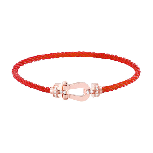 [⭐Hyrra Jewelry]FORCE 10 HALF DIAMOND PINK GOLD RED CORDERI LARGE AND MEDIUM MODEL