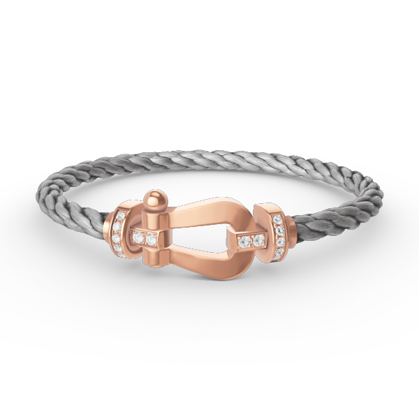 [⭐Hyrra Jewelry]FORCE LARGE HORSESHOE HALF DIAMOND BRACELET ROSE GOLD