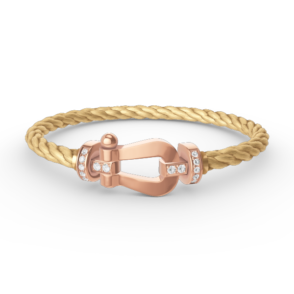 [⭐Hyrra Jewelry]FORCE LARGE HORSESHOE HALF DIAMOND BRACELET ROSE GOLD