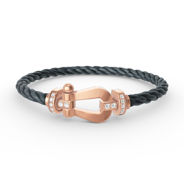 [⭐Hyrra Jewelry]FORCE LARGE HORSESHOE HALF DIAMOND BRACELET ROSE GOLD