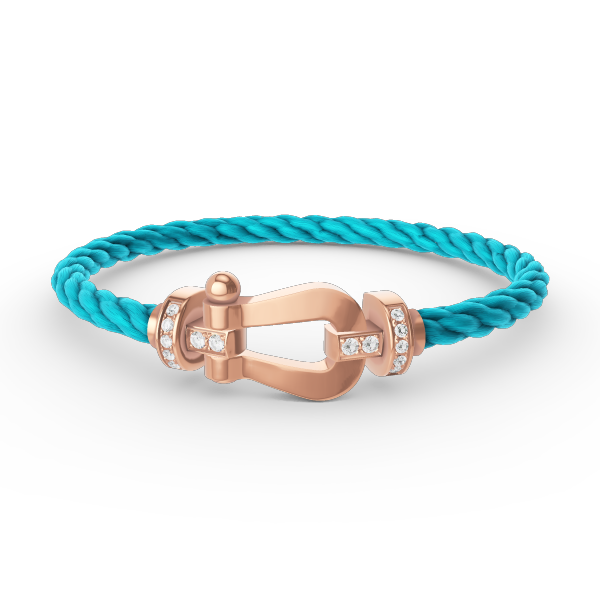 [⭐Hyrra Jewelry]FORCE LARGE HORSESHOE HALF DIAMOND BRACELET ROSE GOLD