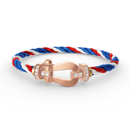 [⭐Hyrra Jewelry]FORCE LARGE HORSESHOE HALF DIAMOND BRACELET ROSE GOLD