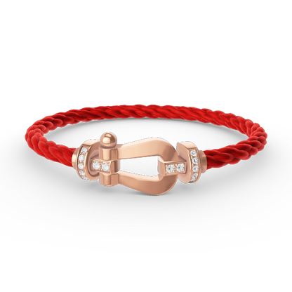 [⭐Hyrra Jewelry]FORCE LARGE HORSESHOE HALF DIAMOND BRACELET ROSE GOLD