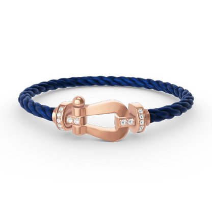 [⭐Hyrra Jewelry]FORCE LARGE HORSESHOE HALF DIAMOND BRACELET ROSE GOLD