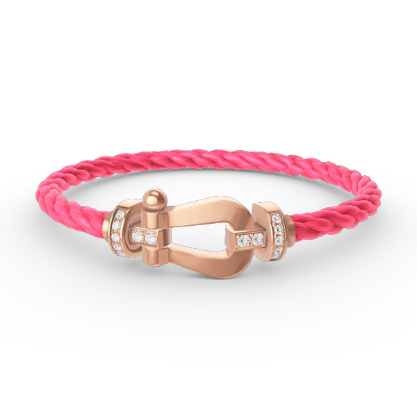 [⭐Hyrra Jewelry]FORCE LARGE HORSESHOE HALF DIAMOND BRACELET ROSE GOLD