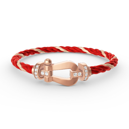 [⭐Hyrra Jewelry]FORCE LARGE HORSESHOE HALF DIAMOND BRACELET ROSE GOLD