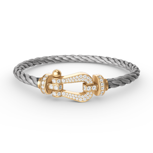 [⭐Hyrra Jewelry]FORCE LARGE HORSESHOE FULL DIAMOND BRACELET GOLD