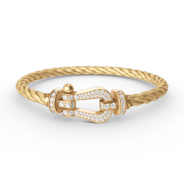 [⭐Hyrra Jewelry]FORCE LARGE HORSESHOE FULL DIAMOND BRACELET GOLD
