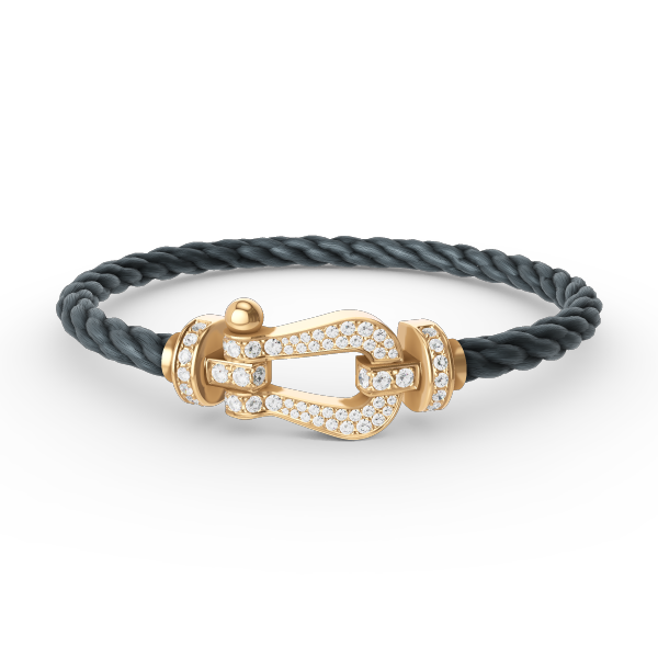 [⭐Hyrra Jewelry]FORCE LARGE HORSESHOE FULL DIAMOND BRACELET GOLD