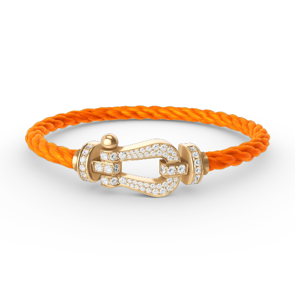 [⭐Hyrra Jewelry]FORCE LARGE HORSESHOE FULL DIAMOND BRACELET GOLD