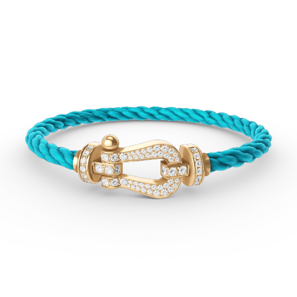 [⭐Hyrra Jewelry]FORCE LARGE HORSESHOE FULL DIAMOND BRACELET GOLD