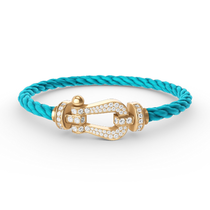 [⭐Hyrra Jewelry]FORCE LARGE HORSESHOE FULL DIAMOND BRACELET GOLD