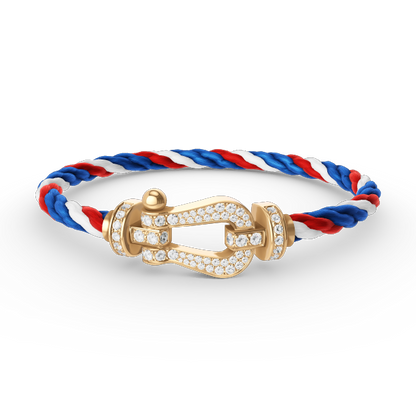 [⭐Hyrra Jewelry]FORCE LARGE HORSESHOE FULL DIAMOND BRACELET GOLD