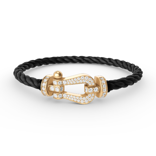 [⭐Hyrra Jewelry]FORCE LARGE HORSESHOE FULL DIAMOND BRACELET GOLD
