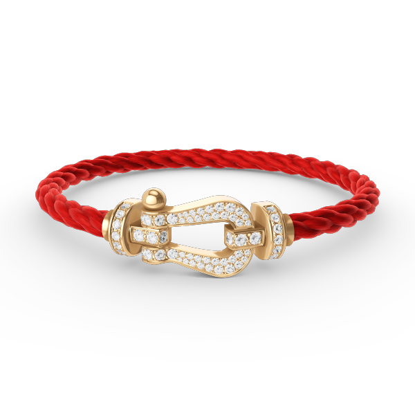 [⭐Hyrra Jewelry]FORCE LARGE HORSESHOE FULL DIAMOND BRACELET GOLD