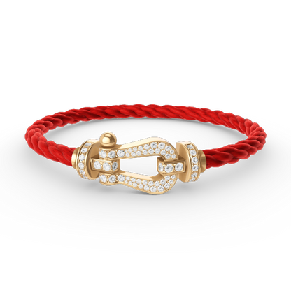 [⭐Hyrra Jewelry]FORCE LARGE HORSESHOE FULL DIAMOND BRACELET GOLD